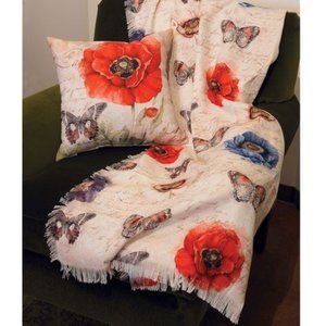 Harlequin poppy tapestry throw 50" x 60"